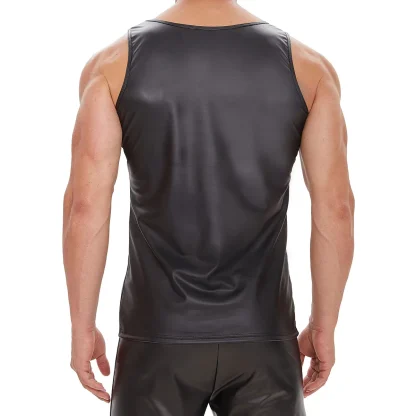 Shiny Faux Leather Tank Top - Image 2