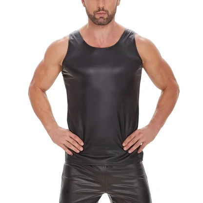 Shiny Faux Leather Tank Top
