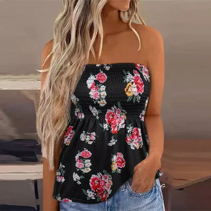Floral Strapless Tank Top - Image 2