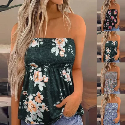 Floral Strapless Tank Top - Image 5