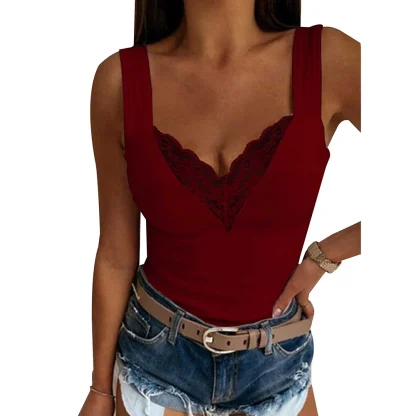 Chic V-Neck Lace Tank Top - Image 4