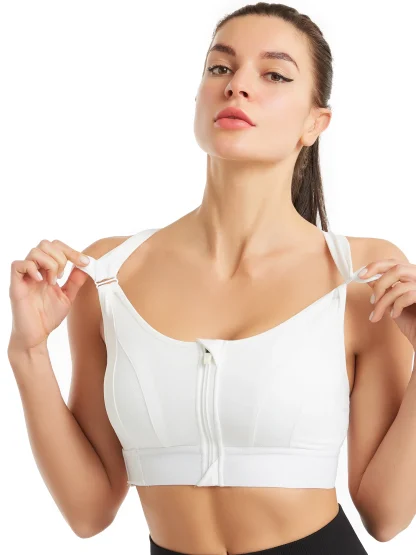 Front Zipper Sports Bra Tank Top - Image 5