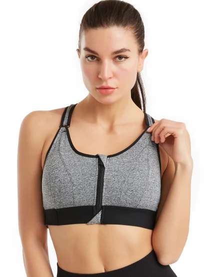 Front Zipper Sports Bra Tank Top