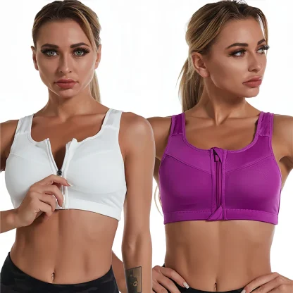 Front-Zip Fitness Bra Tank Top - Image 7