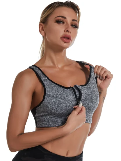 Front-Zip Fitness Bra Tank Top