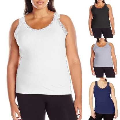 Lace Trimmed Tank Top - Image 2
