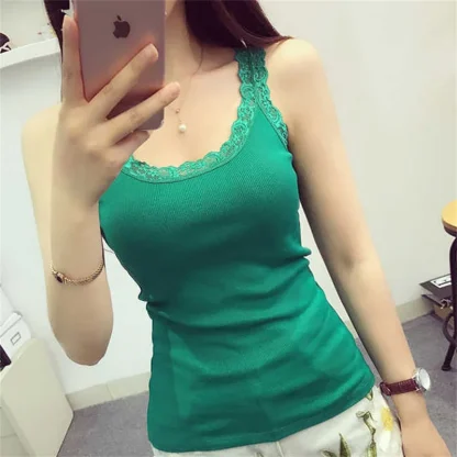 Basic Lace Detail Tank Top - Image 5