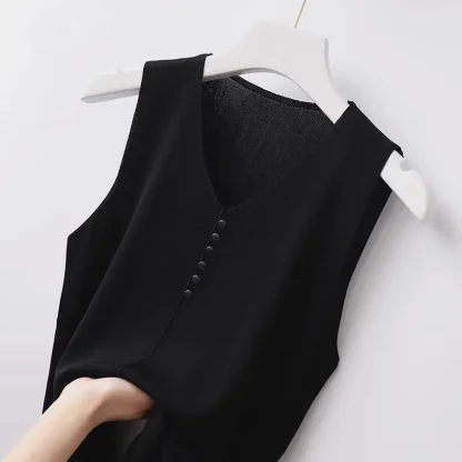Relax Fit Knitted V-Neck Tank Top