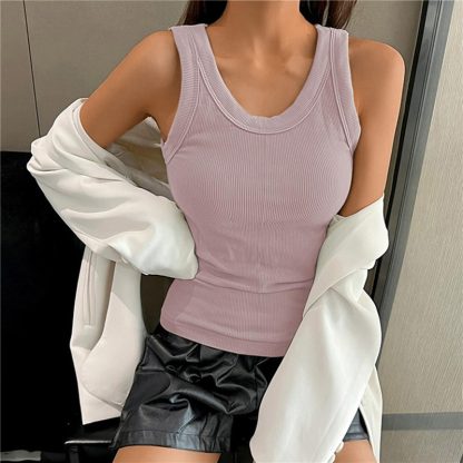 Solid Color Warm Tank Top - Image 2