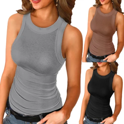 Classic Chic O-Neck Tank Top - Image 3