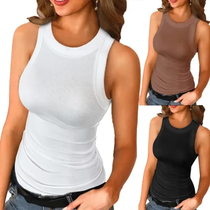 Classic Chic O-Neck Tank Top - Image 2