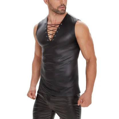 Lace-Up Muscle Shaping Tank Tops - Image 3