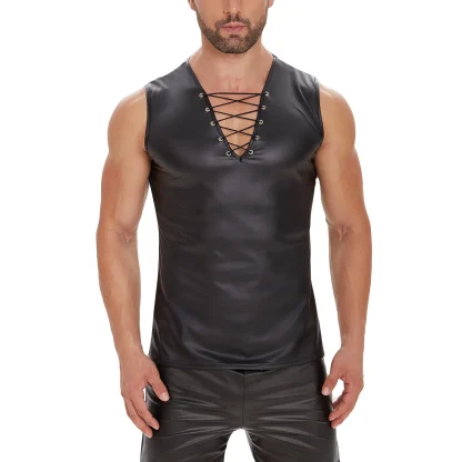 Lace-Up Muscle Shaping Tank Tops - Image 5