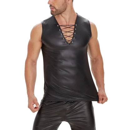 Lace-Up Muscle Shaping Tank Tops