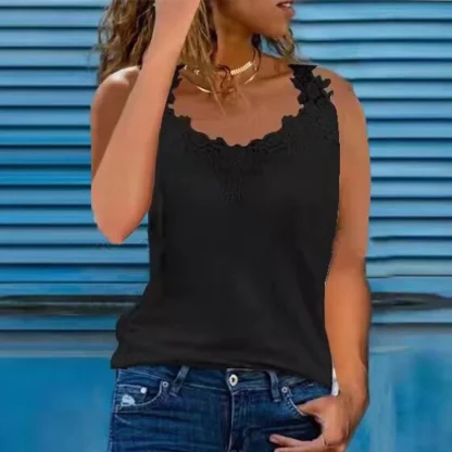 Curve Flare Lace Tank Tops