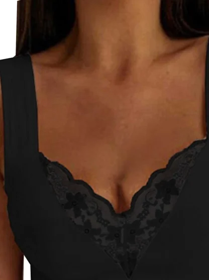 Sexy Lace V Neck Tank Top - Image 5