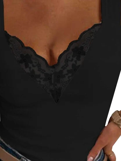 Sexy Lace V Neck Tank Top - Image 6
