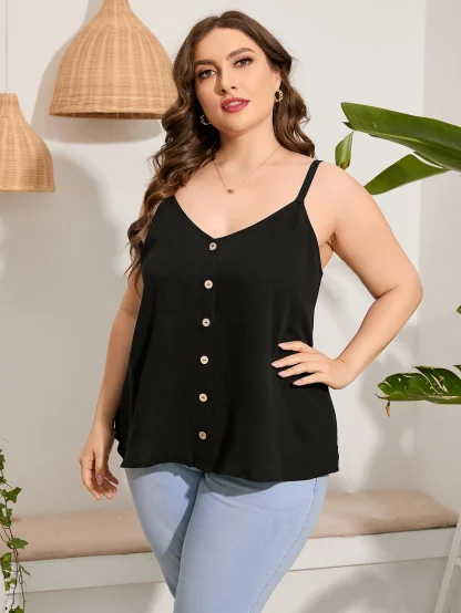 Curvy Button Front Tank Top - Image 3