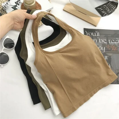 Solid Hanging Neck Tank Top - Image 2