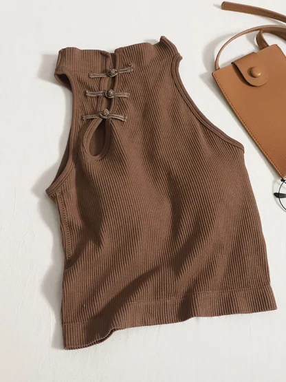 O-Neck Elegant Crop Tank Top - Image 2