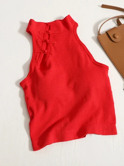 O-Neck Elegant Crop Tank Top - Image 4