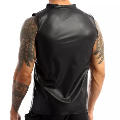 Faux Leather Tank Top Vest - Image 3