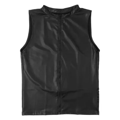 Faux Leather Tank Top Vest - Image 4