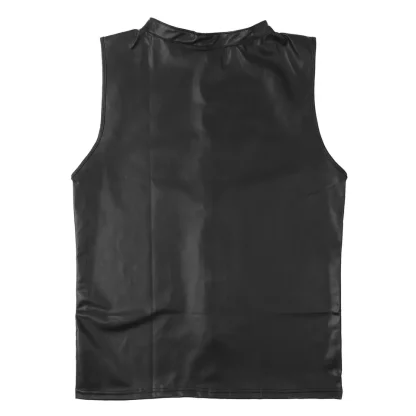 Faux Leather Tank Top Vest - Image 5