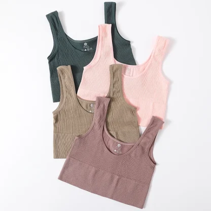 Solid Color Ribbed Crop Top Tank - Image 4