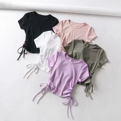 Sexy Side Drawstring Tank Top - Image 2
