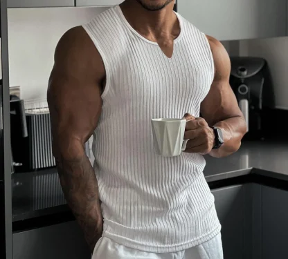 Summer V-Neck Gym Tank Top - Image 3