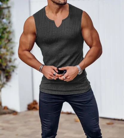 Summer V-Neck Gym Tank Top - Image 4