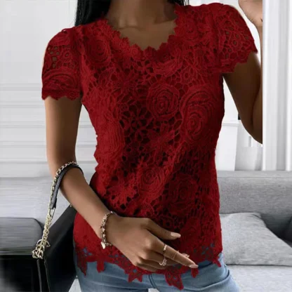 Lace Round Neck Tank Tops - Image 4