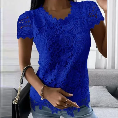 Lace Round Neck Tank Tops - Image 5
