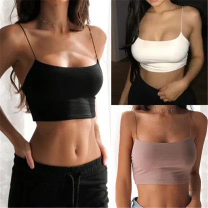 Spaghetti Strap Crop Tank Top - Image 4
