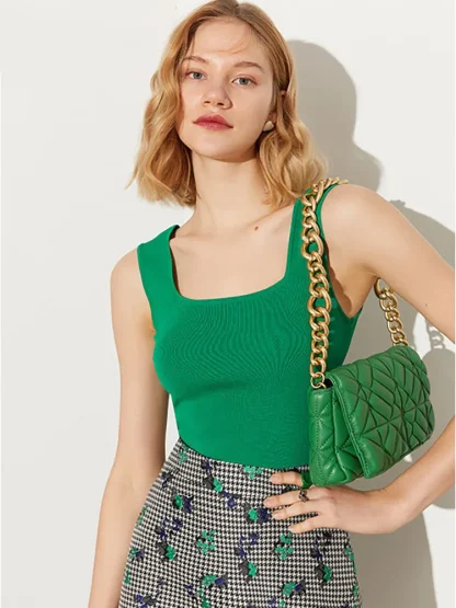 U-Neck Knit Slim Tank Top