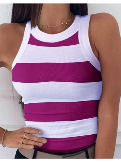 Ribbed Knit Racerback Tank Top - Image 3