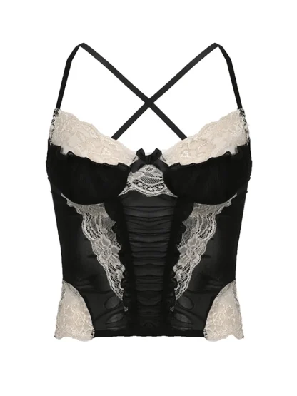 Lace Stitching Camis Tank Top - Image 4