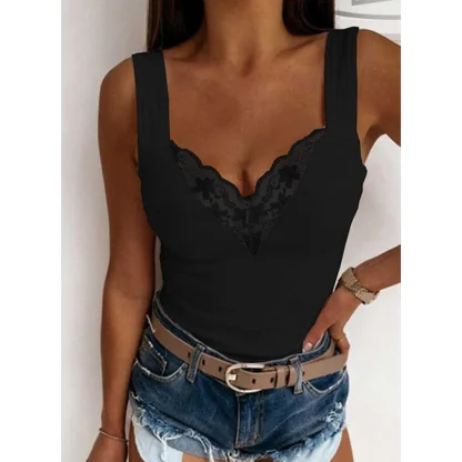 Chic Sleeveless Lace Tank Top - Image 4