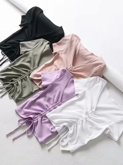 Drawstring Tie Up Tank Top - Image 6