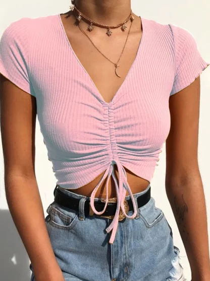 Drawstring Tie Up Tank Top - Image 3