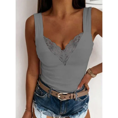 Chic Sleeveless Lace Tank Top - Image 3