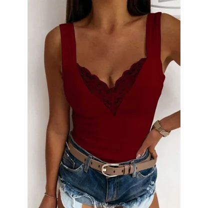 Chic Sleeveless Lace Tank Top - Image 2