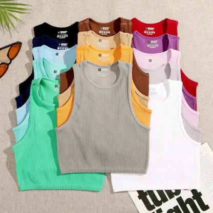 Basic Rib-Knit Tank Top - Image 7