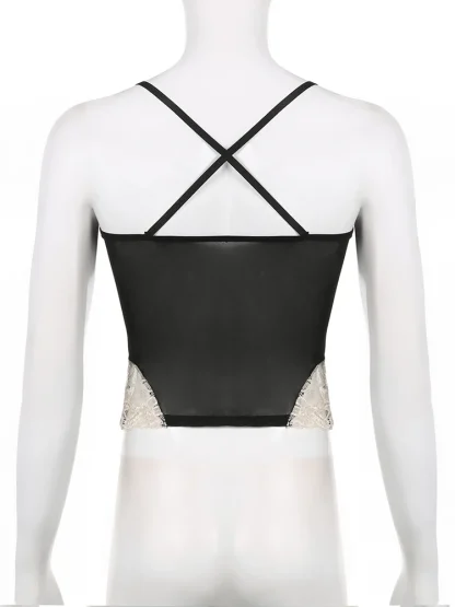 Lace Stitching Camis Tank Top - Image 5