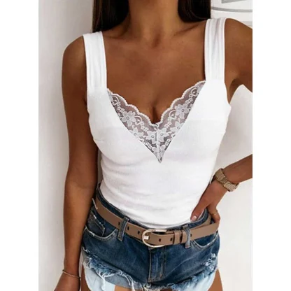 Chic Sleeveless Lace Tank Top