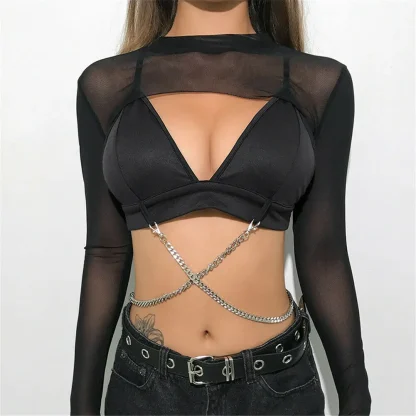 Sexy Mesh Crop Tank Top - Image 4