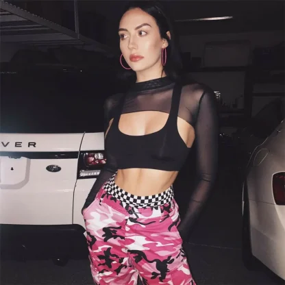 Sexy Mesh Crop Tank Top