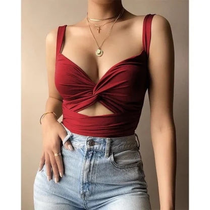 Sexy Sleeveless Crop Tank Top - Image 2