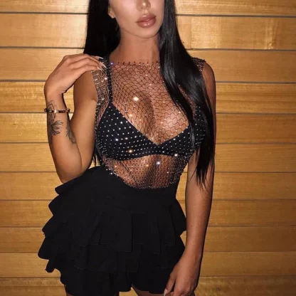 Sparkling Fishnet Tank Top - Image 2